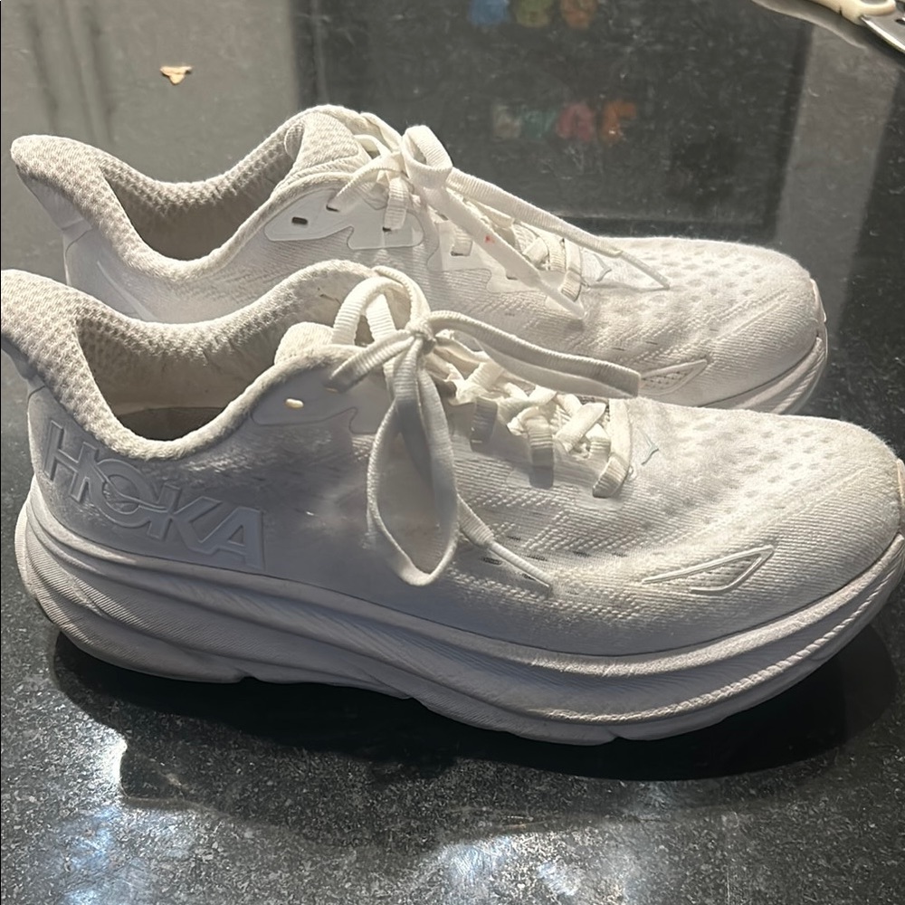 Hoka White Sneakers with Cushioned Sole and Breathable Mesh